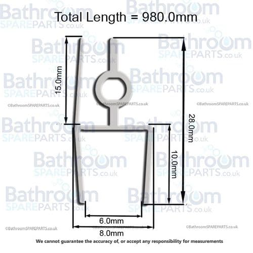 Eastbrooks Delta Curved Shower Screen Bottom Seal 69.9148