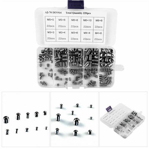 Ebaths 220 Piece Stainless Steel Grub Screw Kit EBGRUBSCREWKIT