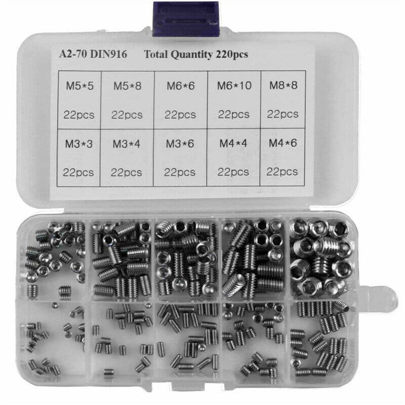 Ebaths 220 Piece Stainless Steel Grub Screw Kit EBGRUBSCREWKIT