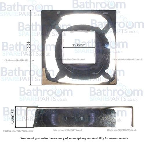 Ebaths 60mm Square Wall Plate Cover ABS Chrome EBSQ0015