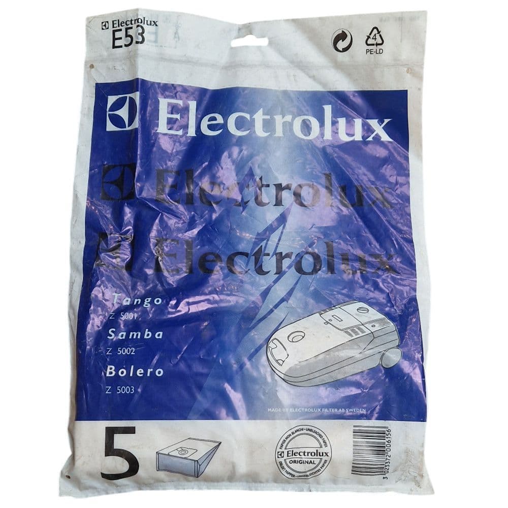 5-Pack Electrolux Vacuum Cleaner Bags – Type E53/53n, Fits Z4494-Z4497, Double Filtration, Electruepart