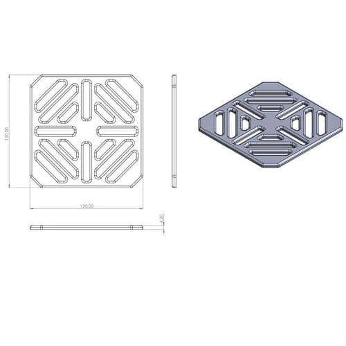 Elements Horizontal Waste Stainless Steel Grid ABSP-52-0002
