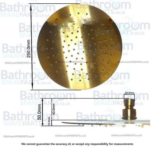 Elisa 250mm Round Fixed Head Brushed Brass ACC005BB