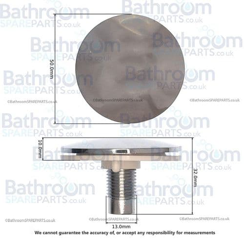 Epson Chrome Plated Tap Hole Stopper Inc Locknut F0201CP