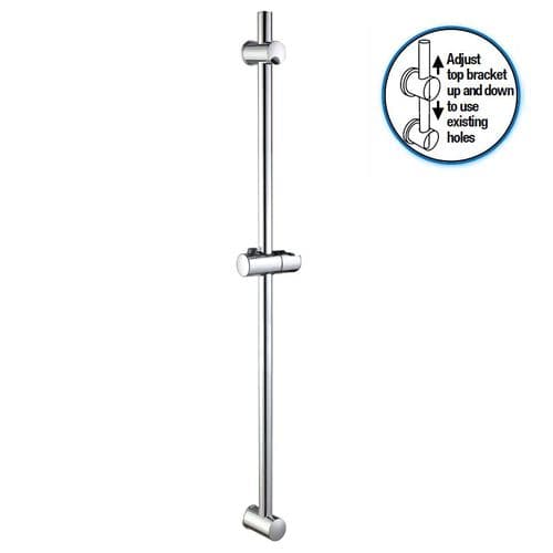 Euroshowers Eurorail Kit 720mm Slide Rail With Adjustable Top Bracket 57120