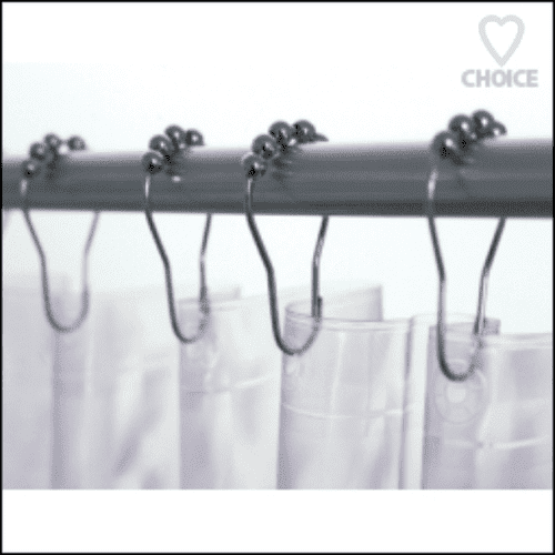 EuroShowers Metal Rollerball Curtain Rings (Pack 12) 69920