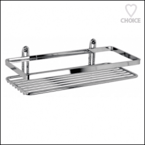 EuroShowers Satina Chrome Small Rectangle Basket 58190