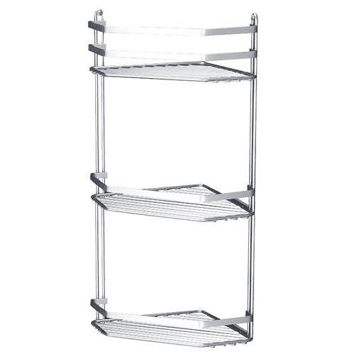 EuroShowers Satina Chrome Triple Corner Basket 57690