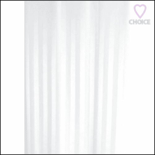 EuroShowers SatinStripe White 180x180cm Shower Curtain 69110
