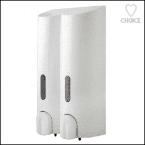 EuroShowers Tall Double White Dispenser 89810