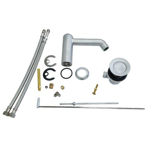 Fantini Nostromo  Satin Single Lever Washbasin 14.5cm Extended Spout 50 02 1603SF