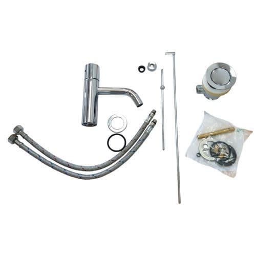 Fantini Nostromo small Chrome Single lever Washbasin Mixer With pop-up waste 50 02 3604F