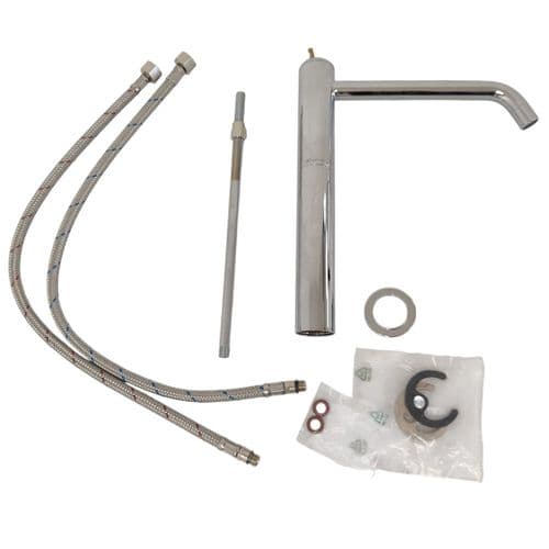 Fantini Nostromo Small Chrome Tall Mono Basin Mixer with Extended Spout 20cm  50023607SWF