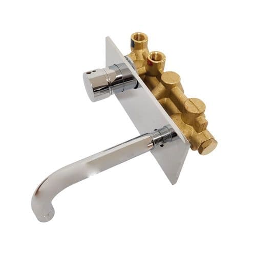 Fantini Nostromo Wall-Mounted Single lever Washbasin Mixer 15cm Spout 50 02 1610S