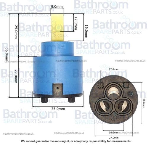 Fantini Replacement Ceramic Disc Diverter 90009313