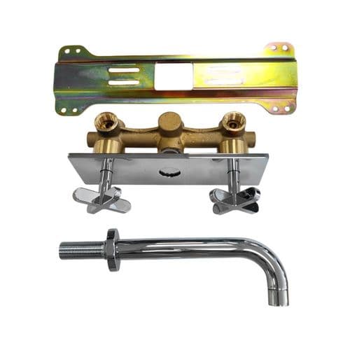 Fantini Riviera Complete Chrome Wall Mounted Washbasin Mixer 37024112