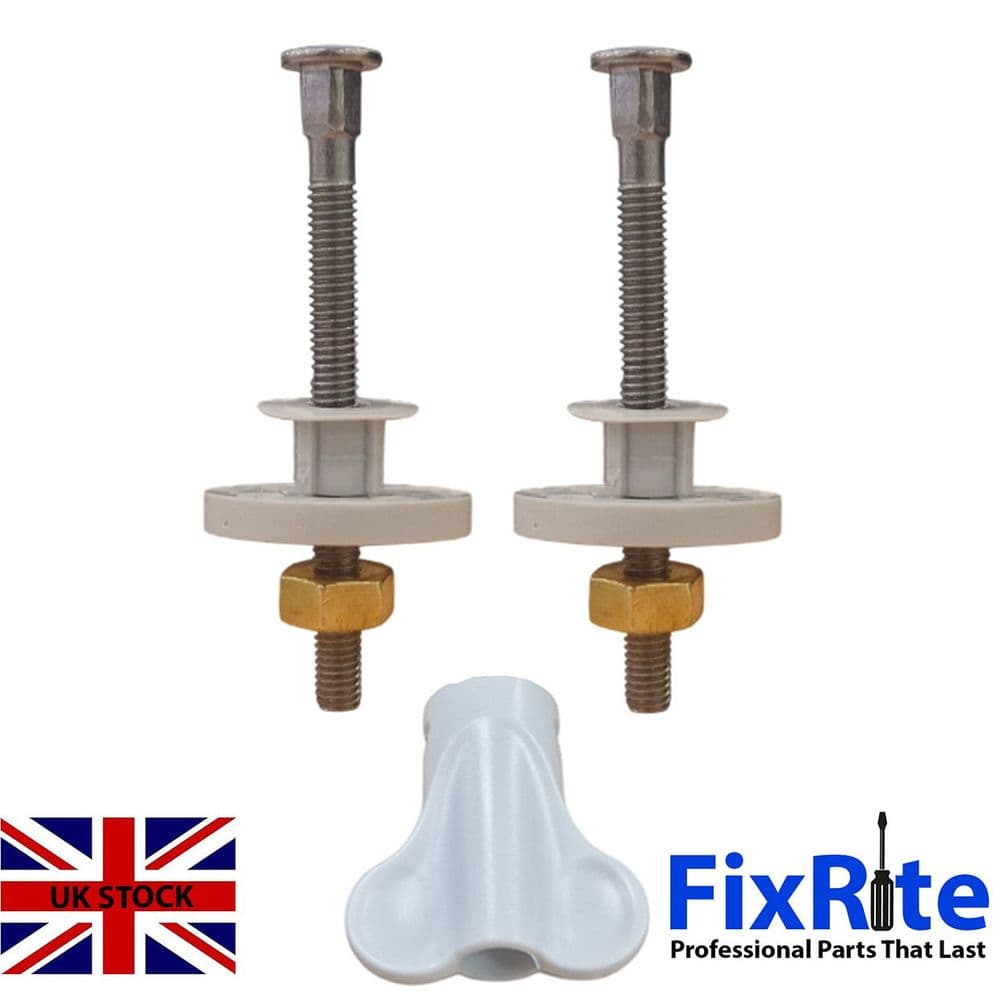Fix Rite Standard Fixrite Professional Non-Slip Toilet Seat Fixing Pack With Tightening ...