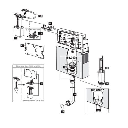 Fluidmaster Schwab Concealed Cistern UP 180.XXX