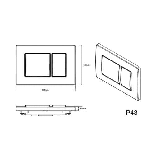 Fluidmaster T-Series Key Dual Flush Gloss Chrome P43-0120-0240