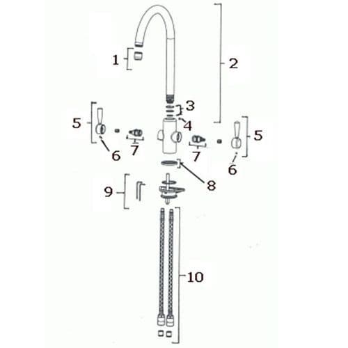 Franke Ascona Chrome Kitchen Tap Spare Parts 115.0250.635