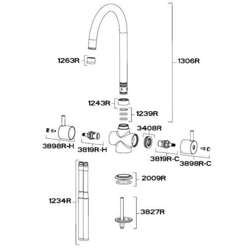 Franke Athena Chrome Kitchen Tap Spare Parts 115.0311.211