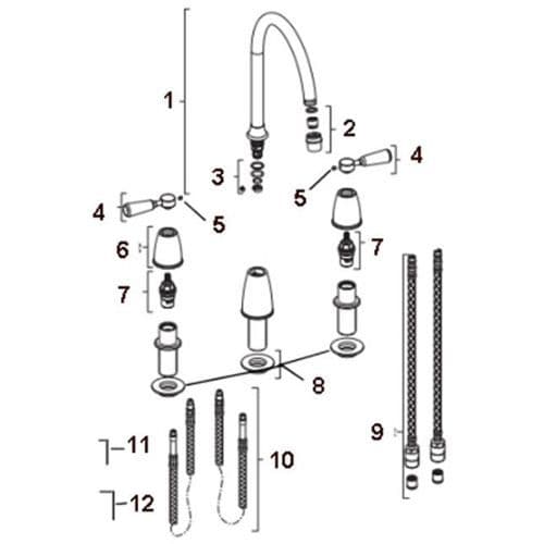 Franke Augusta Chrome Kitchen Tap Spare Parts 115.0311.209