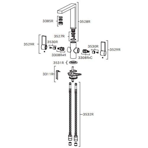 Franke Bern Silk Steel Kitchen Tap Spare Parts 115.0183.882