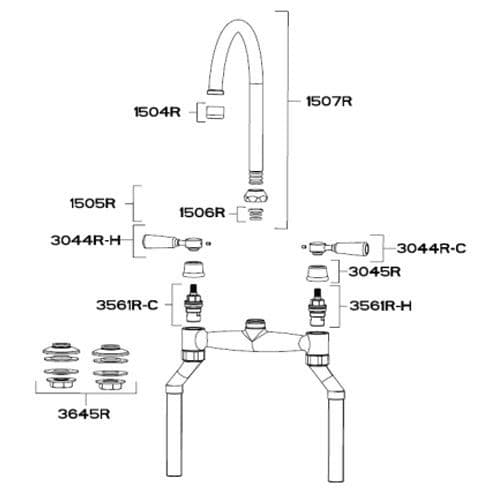 Franke Bridge Lever Chrome Kitchen Tap Spare Parts 115.0049.962