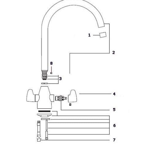 Franke Davos J Silk Steel Kitchen Tap Spare Parts 115.0049.940