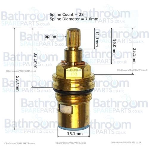 Franke Eiger U-Spout Cold + Hot Compatible Post 2016 Cartridge 133.0438.152 + 133.0438.154