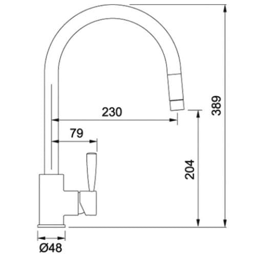Franke Fuji Pull-Out Nozzle Silk Steel Kitchen Tap Spare Parts 115.0280.227