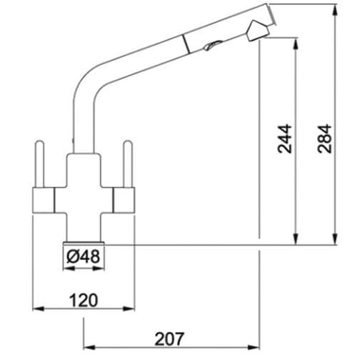Franke Maris Nozzle Silk Steel Kitchen Tap Spare Parts 115.0363.795
