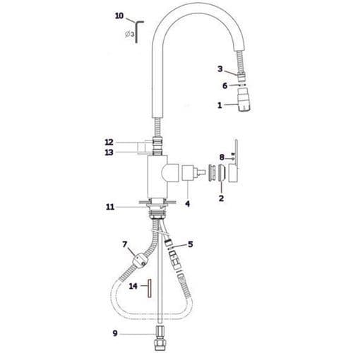 Franke Semi Pro Vario Spray Chrome Kitchen Tap Spare Parts
