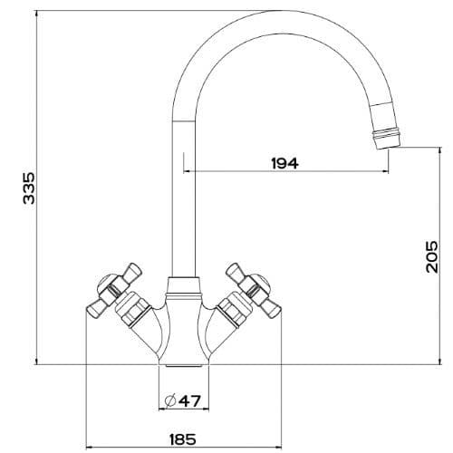 Franke Vecchio Chrome Kitchen Tap Spare Parts 115.0184.706
