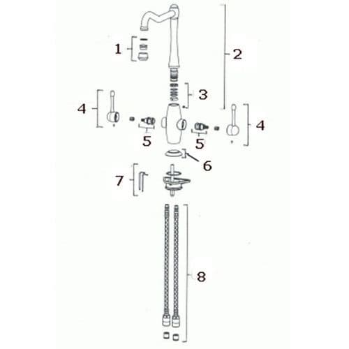 Franke Verbier Chrome Kitchen Tap Spare Parts 115.0250.640