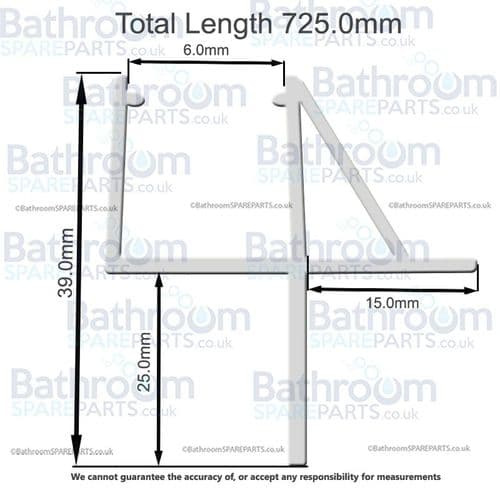 FrontLine Bathrooms L Shaped Blok Bath Bathscreen (850+150)x1500mm Bottom Seal Horizontal NB6L3
