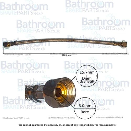 Geberit 310mm Reinforced Braided Hose 240.069.00.1