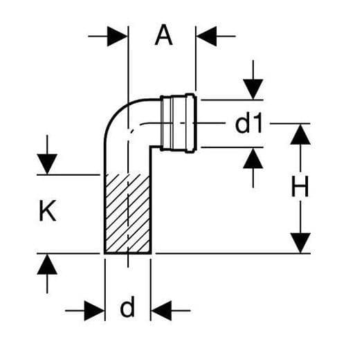 Geberit 90° Connection Bend 367.070.16.1