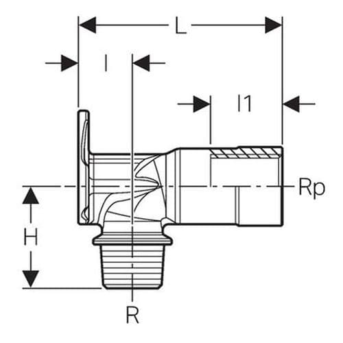 Geberit Elbow Connector 602.287.00.2