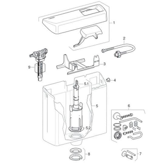 Geberit Exposed Cisterns AP123 Stop-and-Go Flush 123.138.11.Z Spare Parts