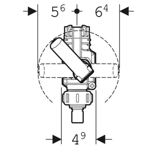 Geberit Fill Valve Type 380, Lateral Water Supply Connection 244.595.00.1