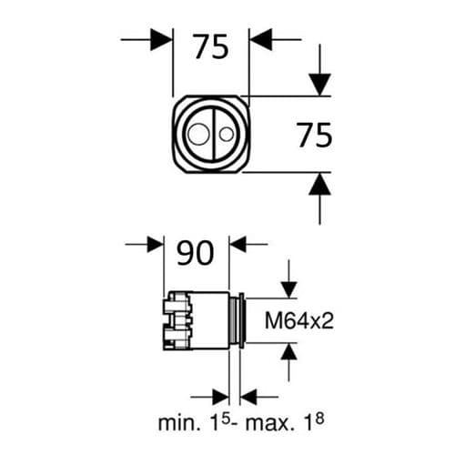 Geberit Pneumatic Dual Flush Toilet Push Button 241.413.21.1