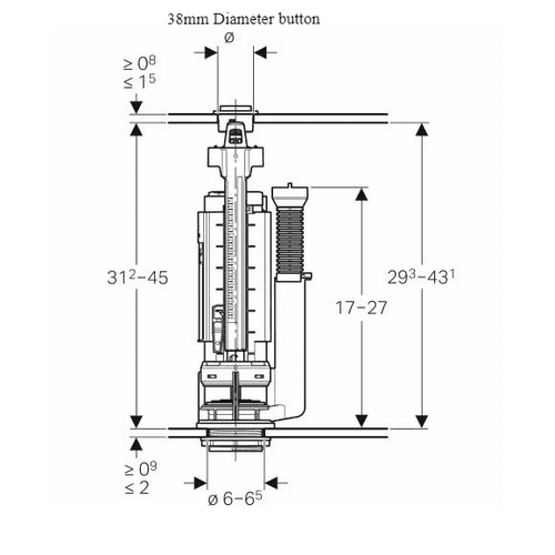 Geberit Replacement Flush Valve Kit  Type 290, Dual Flush 272.303.21.2KIT