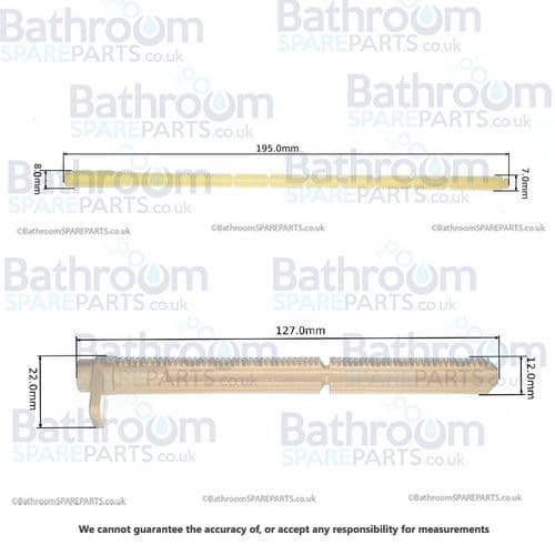 Geberit Set Of Actuator Rods For Alpha Concealed Cistern 244.879.00.1