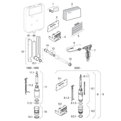 Geberit Twinline UP170 8cm Concealed Cistern 110.700.00.2 Spare Parts