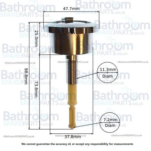 Geberit Type 280 Dual Flush Button Chrome Front Actuation Laufen Compatible