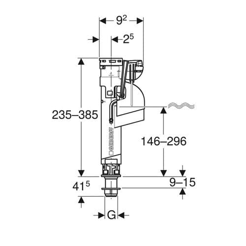 Geberit Type 360 Bottom Entry Fill Valve — 3/8" Brass Tail 281.001.00.1