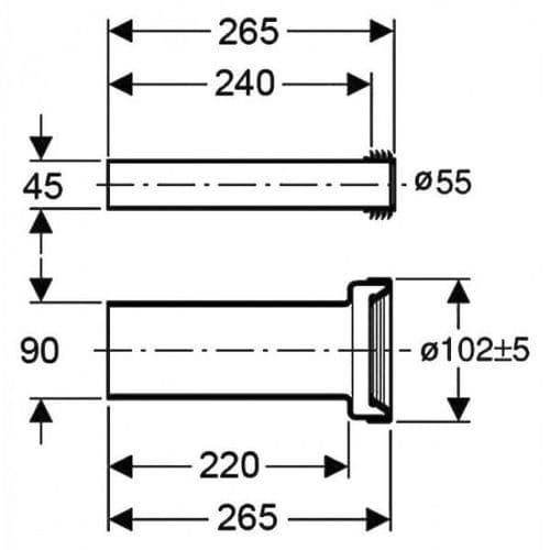 Geberit WC Collar Set Extended Black & Matt Chrome 90mm 152.438.46.1