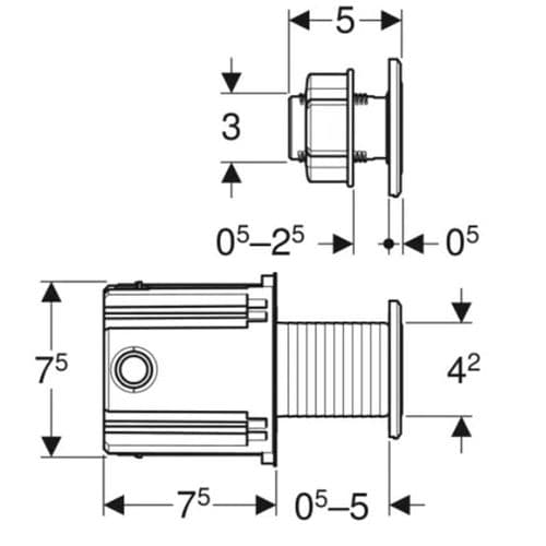 Geberit WC Flush Control with Electronic Flush Actuation, Mains Operation, Dual Flush, 115.936.SN.6