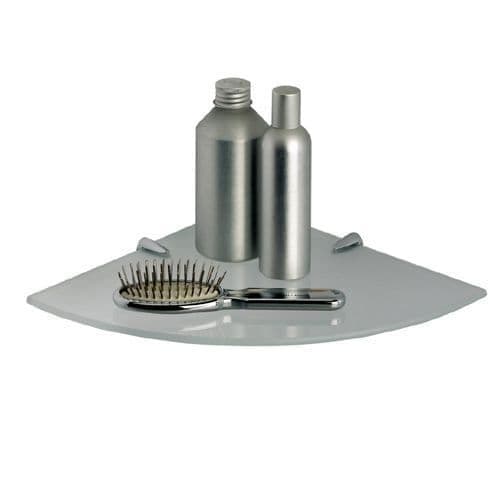 Gedy Artemis Corner Semi-Frosted Glass Shelf Chrome 2119/24-00